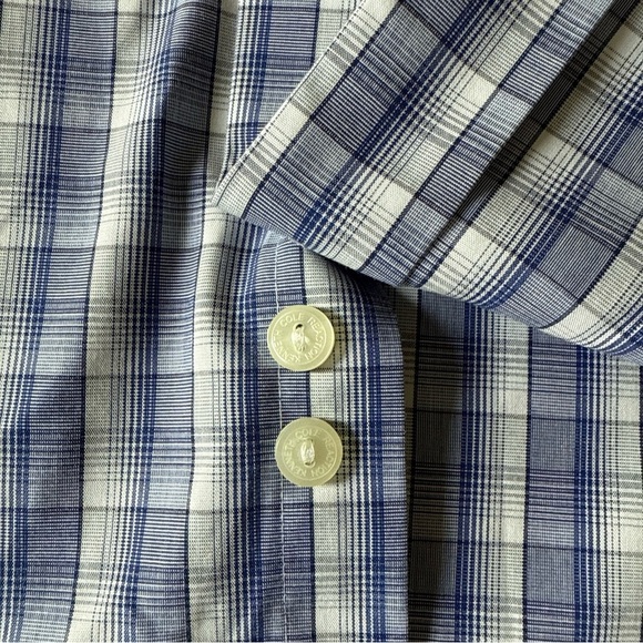 Kenneth Cole Reaction Men’s L/S Slim Fit Blue Plaid Button Down Size 15.5, 32/33 - Picture 9 of 9